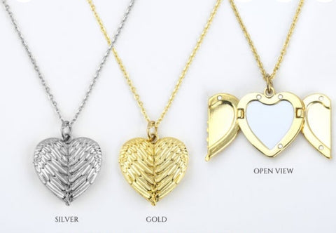 Angel Wings Heart Locket